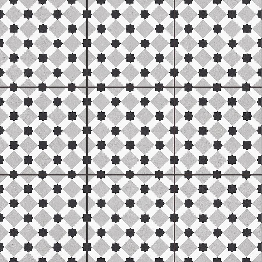  Carpets Rondo Grey (Black joint) Matt 600x600