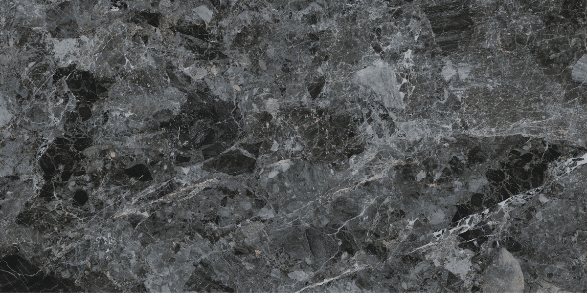  MarbleSystem Бреча Черный R9 7ЛПР 600x1200