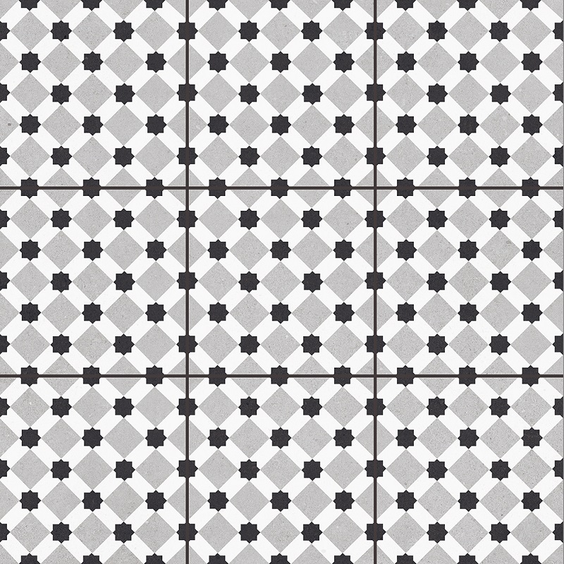  Carpets Pre-cut Rondo Grey (Black joint) Matt 600x600